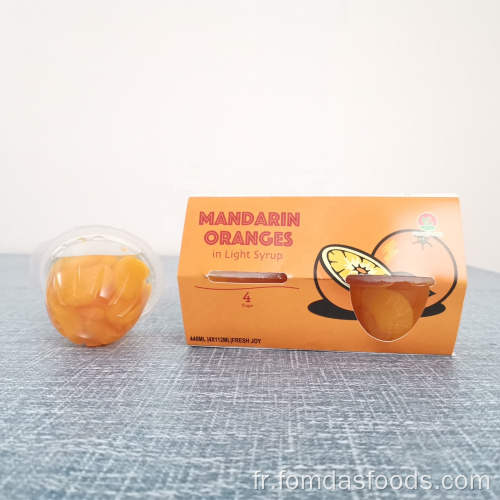 4oz Oranges de mandarine fraîche en sirop de lumière